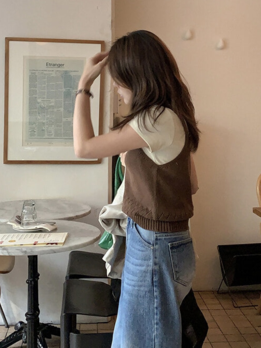 WOOD東大門實拍女裝新款熱賣人氣真品時尚25春夏休閑吊帶背心WOOD吊帶/背心