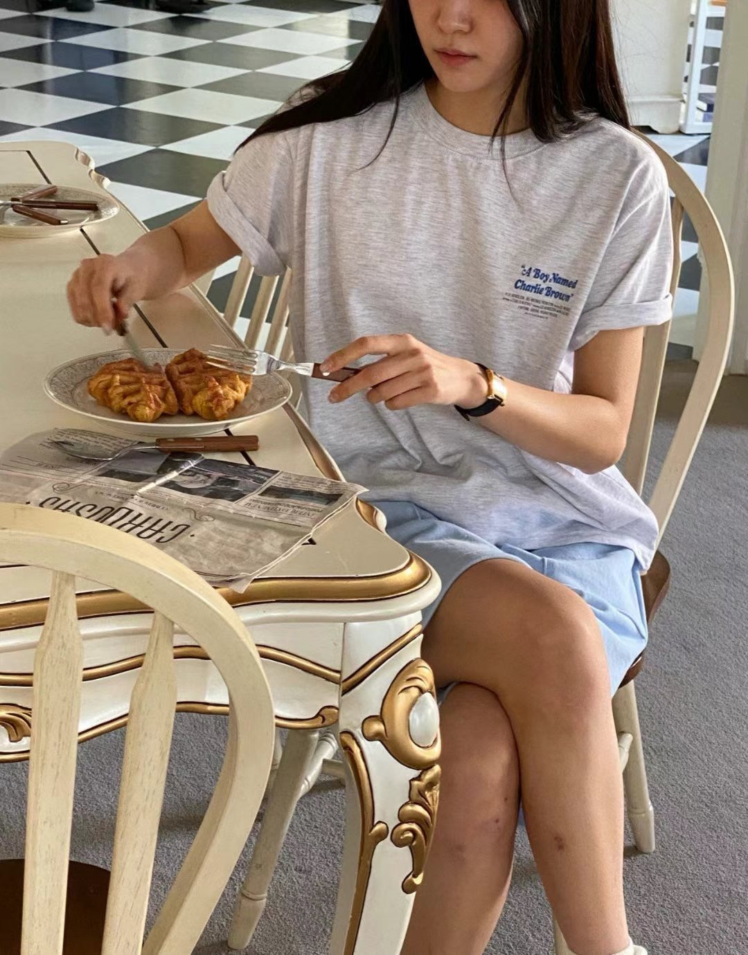 ANN DIANA-앤다이아나-T東大門直郵女士新品休閑人氣T恤ANN DIANAT恤圖色2