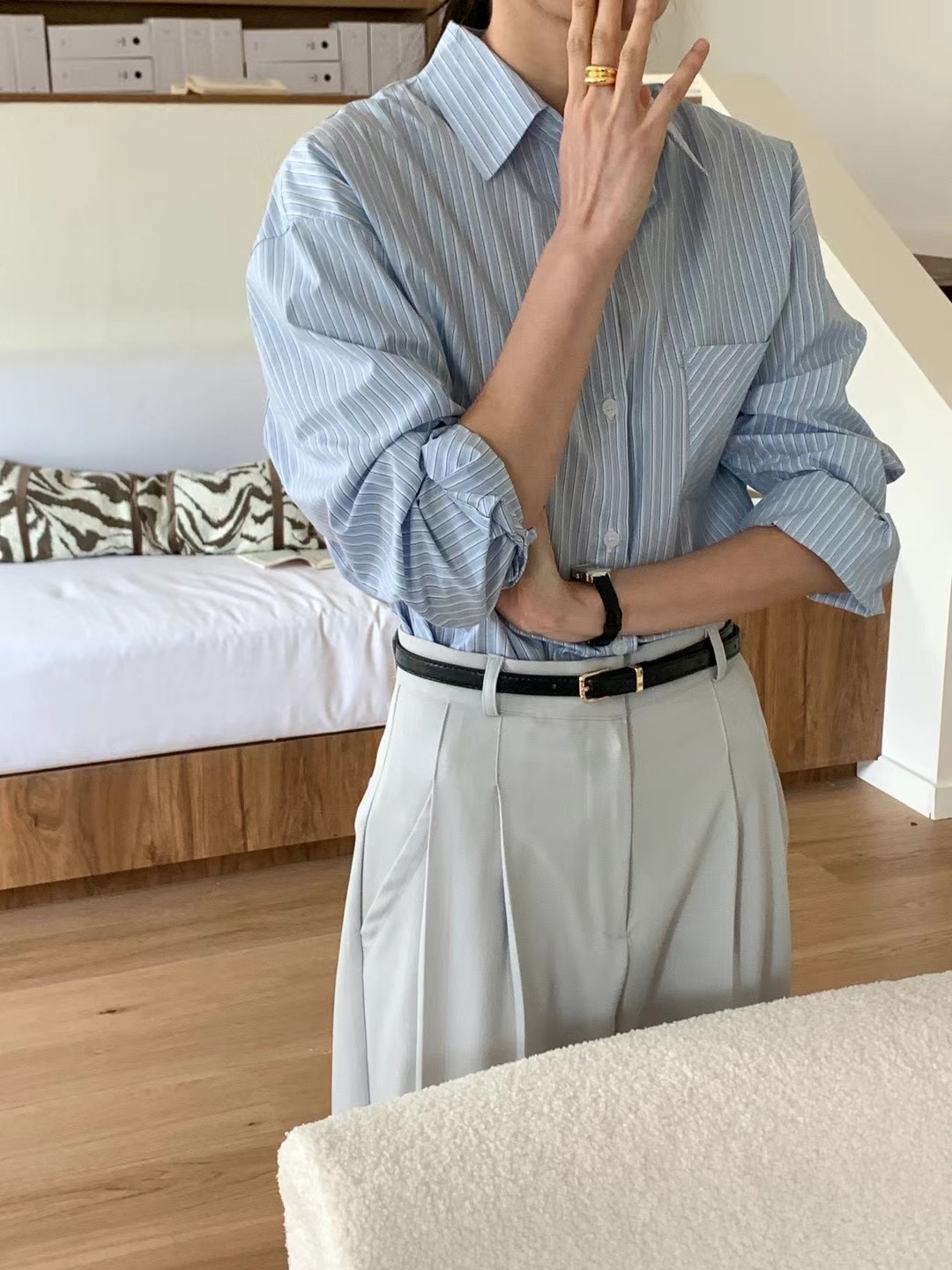 RING OF NOI韓國直郵女裝新款25春夏時尚推薦人氣襯衫蕾絲衫RING OF NOI襯衫/蕾絲衫