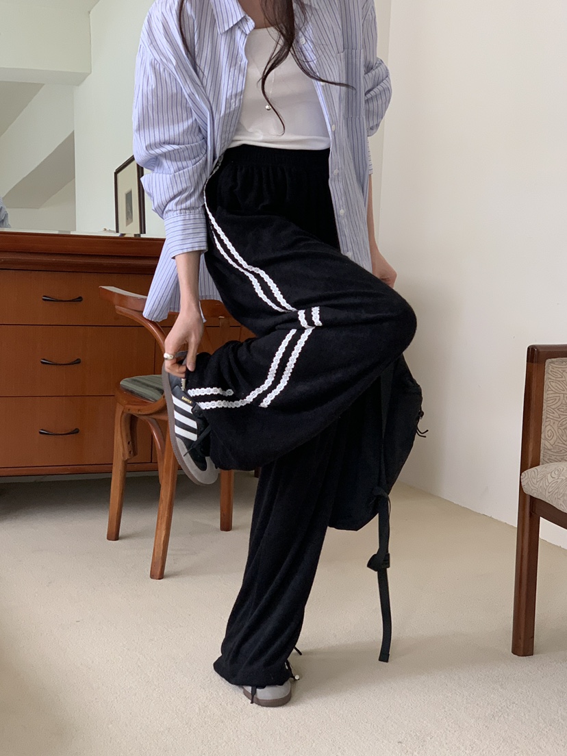FRILL-T東大門實拍女士新款熱賣推薦25春夏真品休閑褲蕾絲FRILL-T休閑褲