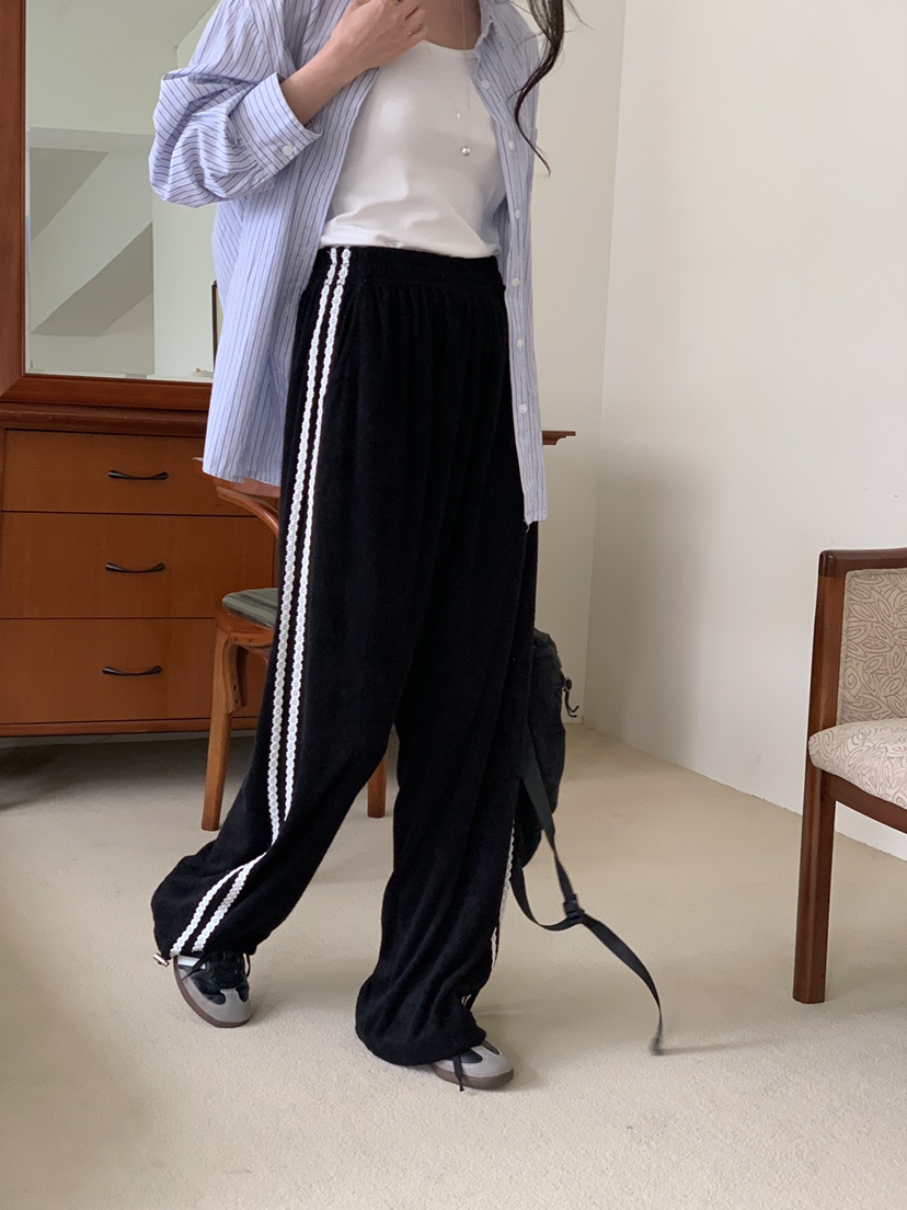 FRILL-T東大門實拍女士新款熱賣推薦25春夏真品休閑褲蕾絲FRILL-T休閑褲