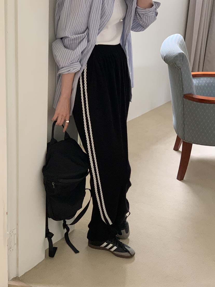 FRILL-T東大門實拍女士新款熱賣推薦25春夏真品休閑褲蕾絲FRILL-T休閑褲
