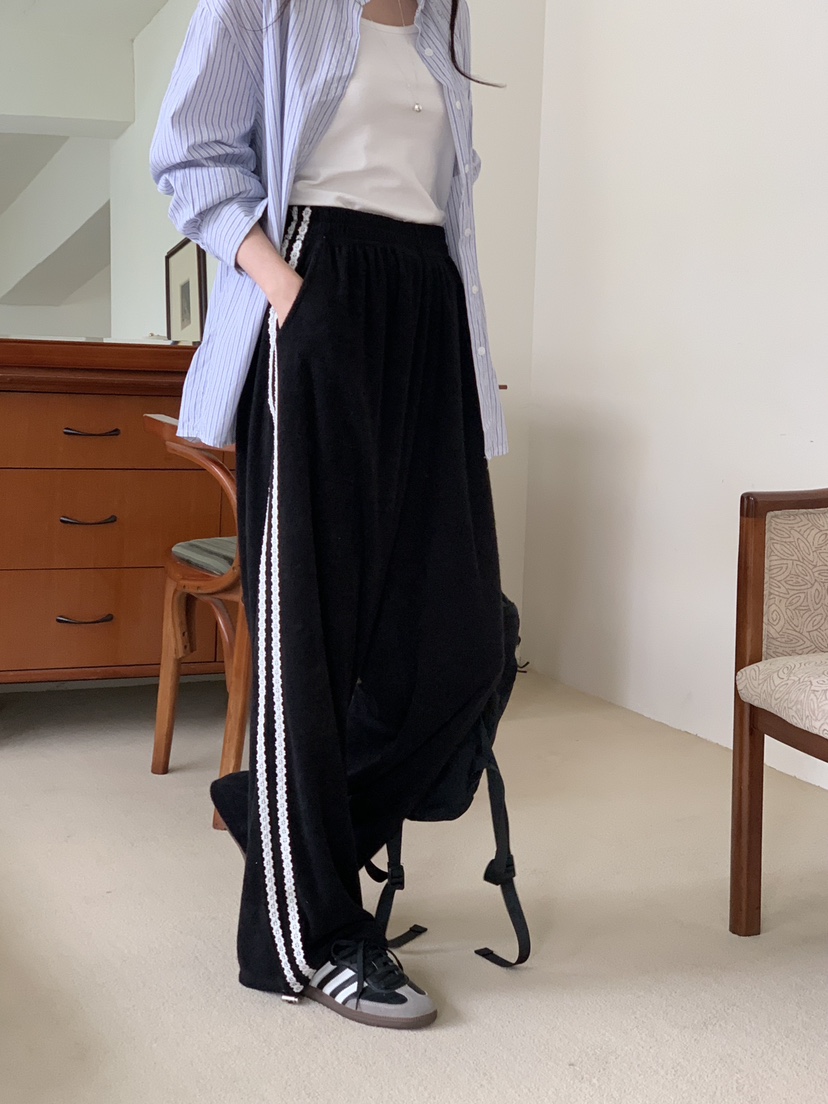 FRILL-T東大門實拍女士新款熱賣推薦25春夏真品休閑褲蕾絲FRILL-T休閑褲