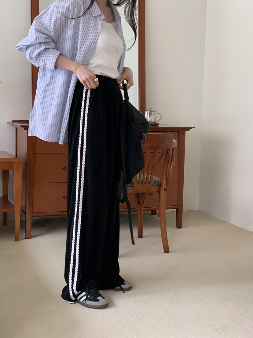FRILL-T東大門實拍女士新款熱賣推薦25春夏真品休閑褲蕾絲FRILL-T休閑褲