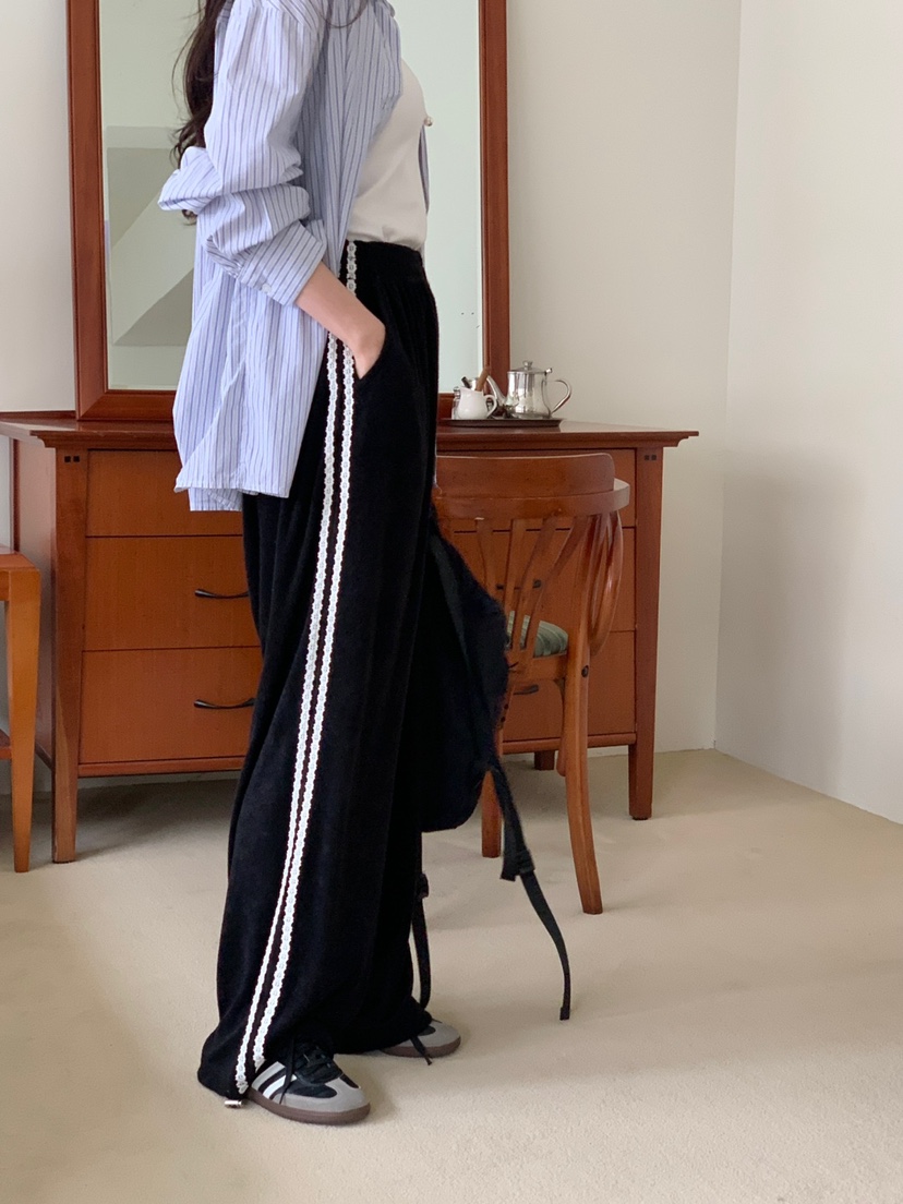 FRILL-T東大門實拍女士新款熱賣推薦25春夏真品休閑褲蕾絲FRILL-T休閑褲