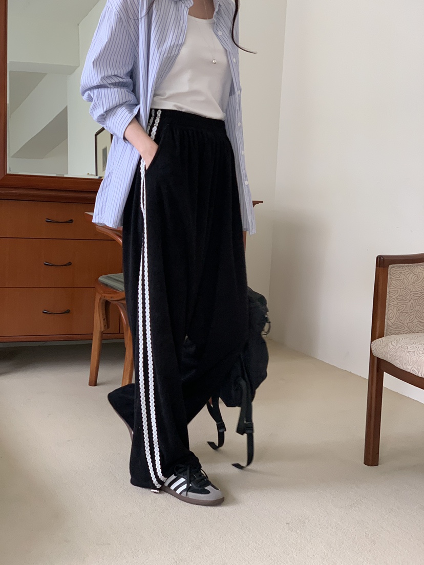 FRILL-T東大門實拍女士新款熱賣推薦25春夏真品休閑褲蕾絲FRILL-T休閑褲