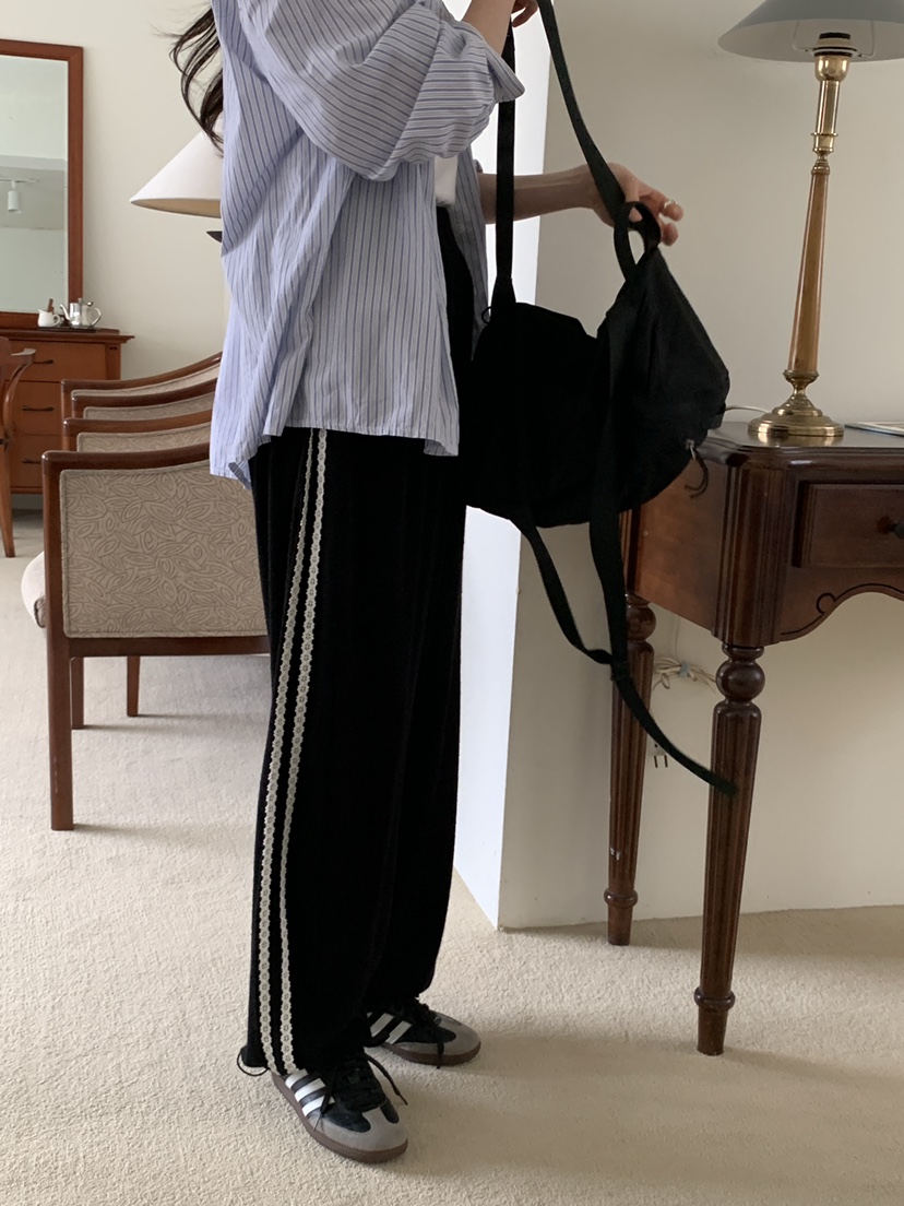 FRILL-T東大門實拍女士新款熱賣推薦25春夏真品休閑褲蕾絲FRILL-T休閑褲