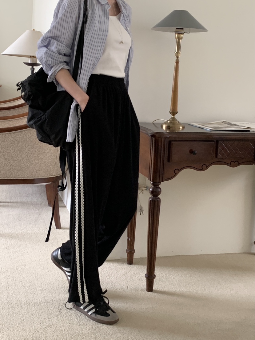 FRILL-T東大門實拍女士新款熱賣推薦25春夏真品休閑褲蕾絲FRILL-T休閑褲