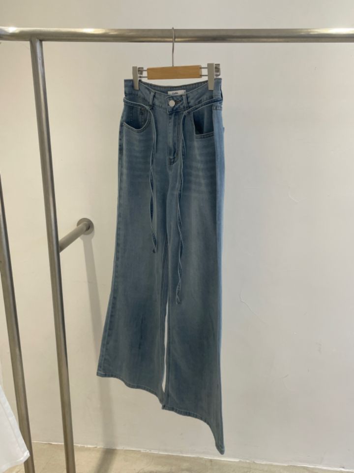 CALLIT東大門代購女士新品25春夏人氣推薦真品牛仔褲含腰繩CALLIT牛仔褲圖色2