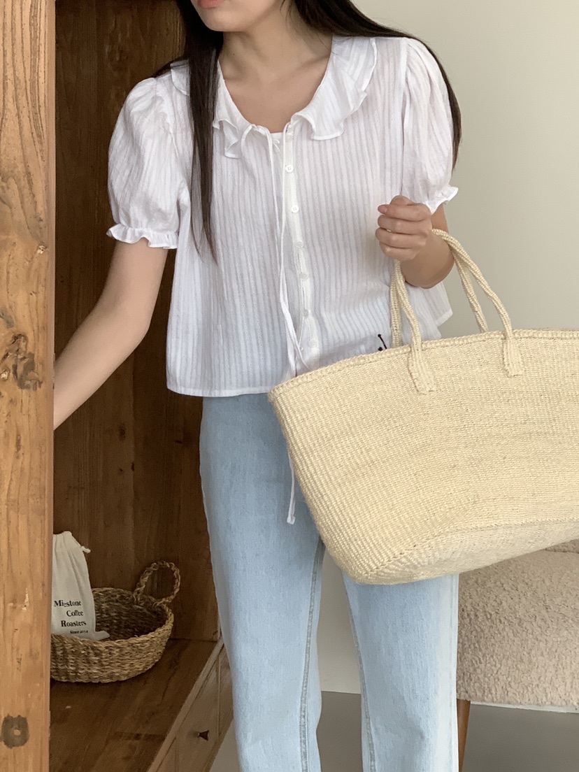 FRILL-T韓國代購女士新款職業休閑熱賣時尚襯衫蕾絲衫蕾絲FRILL-T襯衫/蕾絲衫
