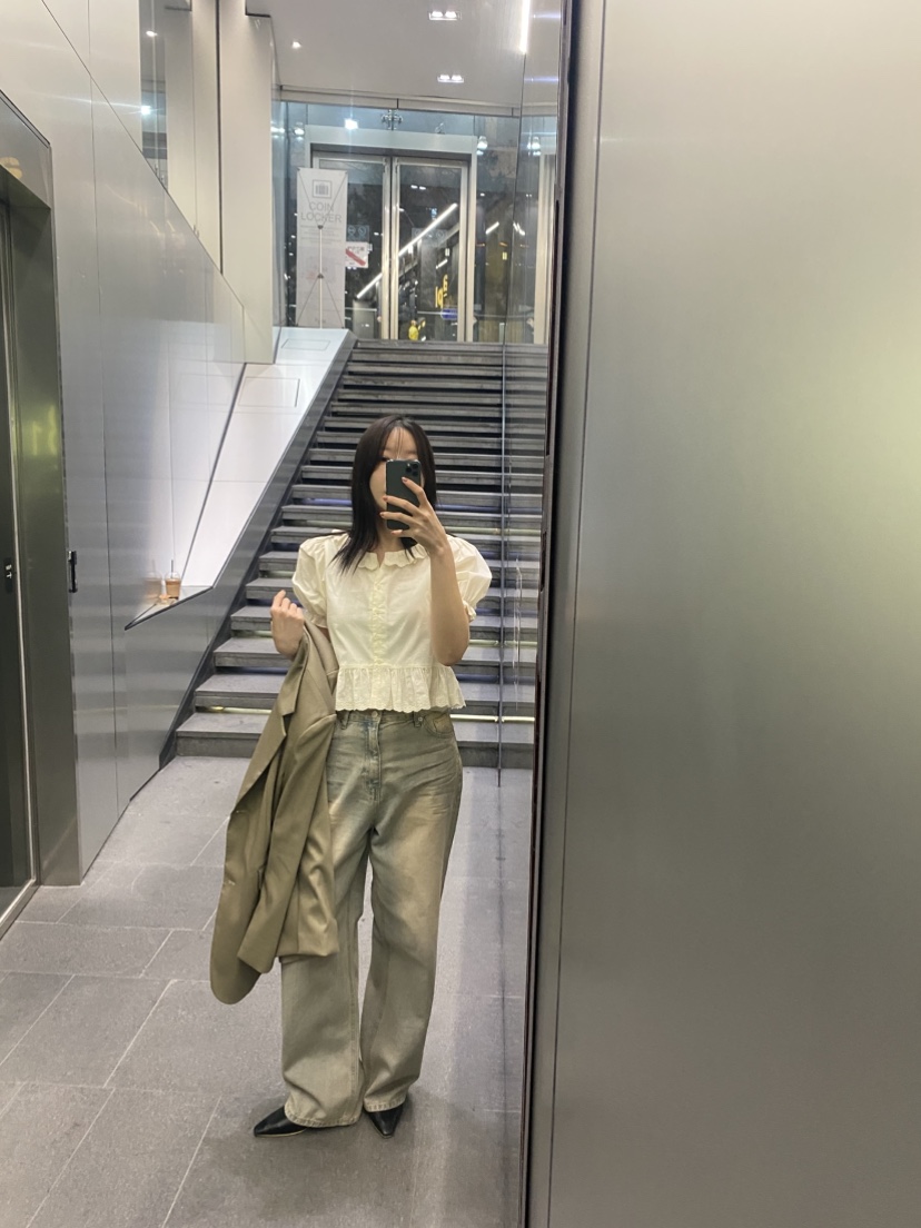 SILVER東大門代購女裝新款熱賣25春夏職業推薦真品襯衫蕾絲衫SILVER襯衫/蕾絲衫