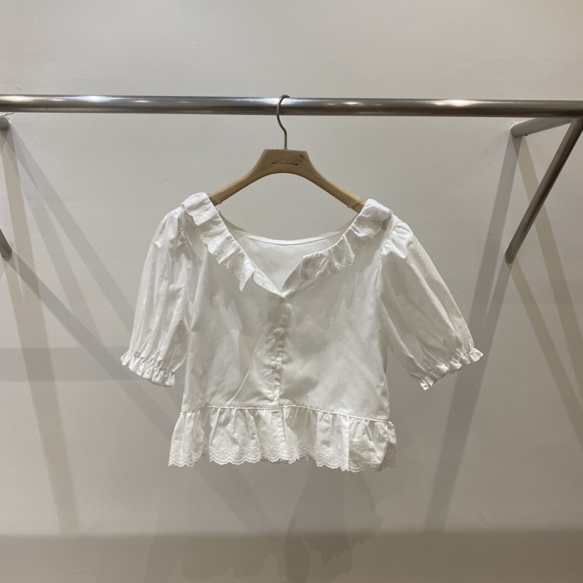 SILVER東大門代購女裝新款熱賣25春夏職業推薦真品襯衫蕾絲衫SILVER襯衫/蕾絲衫圖色1