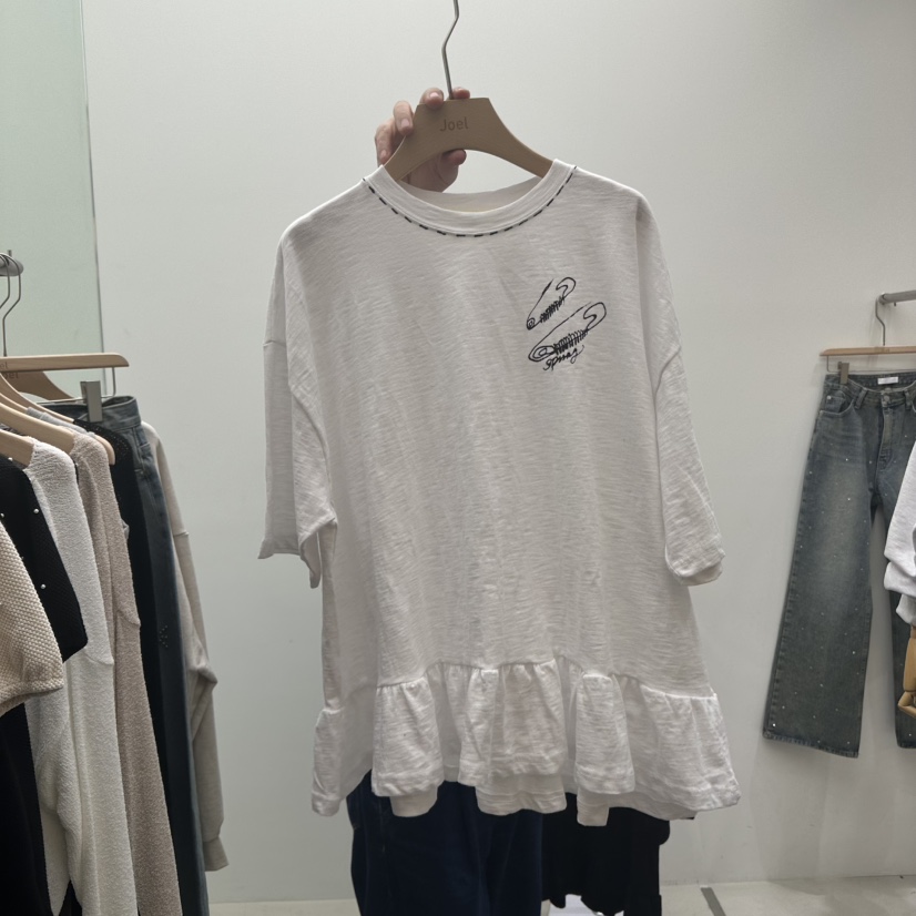 JOEL韓國直郵㊣女裝新品時尚熱賣人氣25春夏休閑職業推薦T恤JOELT恤圖色2