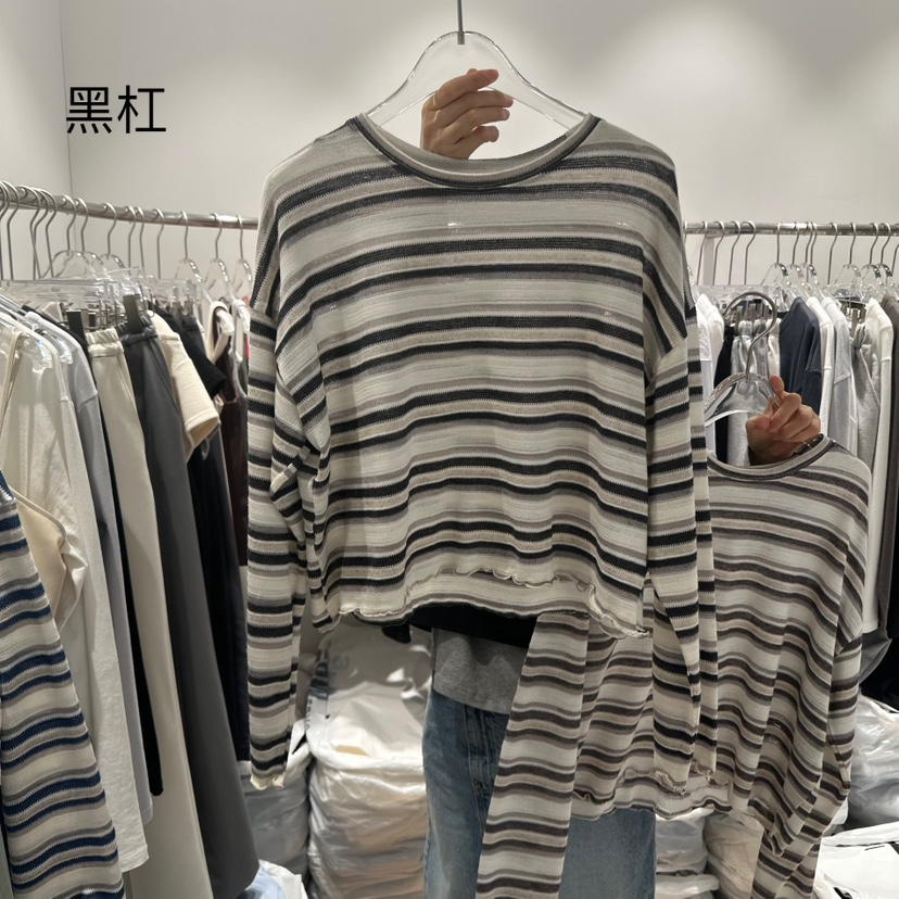 STORIES韓國直郵㊣東大門實拍女裝新品25春夏人氣職業長袖T恤STORIES長袖T恤圖色3