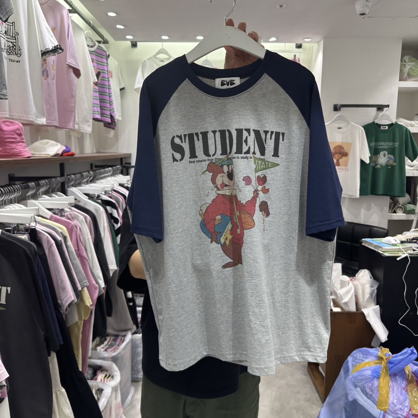 EVE韓國直郵㊣女裝新款熱賣25春夏推薦時尚職業人氣休閑T恤EVET恤圖色3