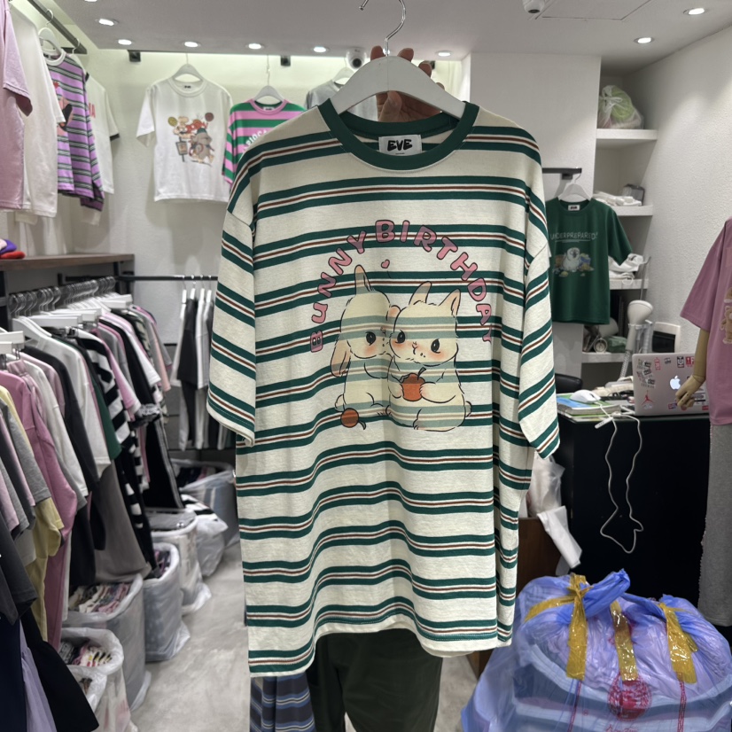 EVE韓國直郵㊣女裝新品25春夏推薦休閑熱賣職業人氣T恤兔子EVET恤圖色2