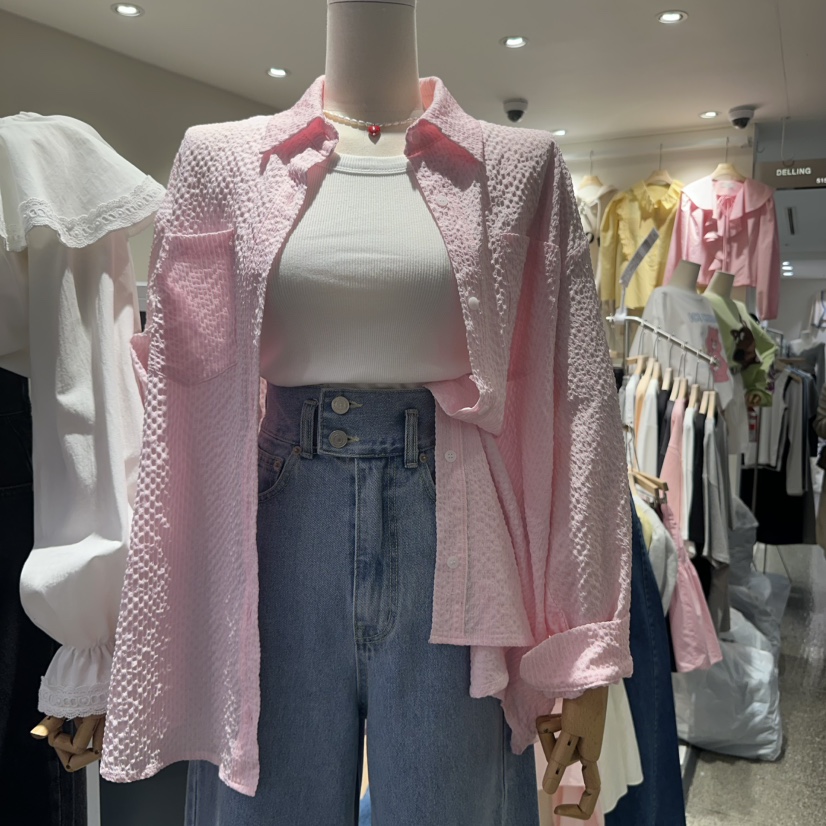 DELLING韓國㊣直郵東大門代購女裝新品人氣時尚熱賣襯衫蕾絲衫DELLING襯衫/蕾絲衫圖色3