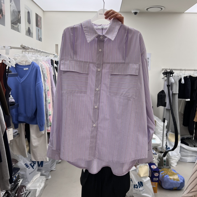 SOLD OUT直郵韓國代購㊣女裝新款人氣熱賣職業推薦襯衫蕾絲衫SOLD OUT襯衫/蕾絲衫圖色2