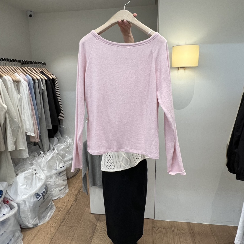 JINSIM韓國直郵㊣女裝新款職業25春夏人氣休閑推薦時尚長袖T恤JINSIM長袖T恤