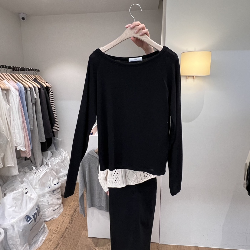 JINSIM韓國直郵㊣女裝新款職業25春夏人氣休閑推薦時尚長袖T恤JINSIM長袖T恤圖色3