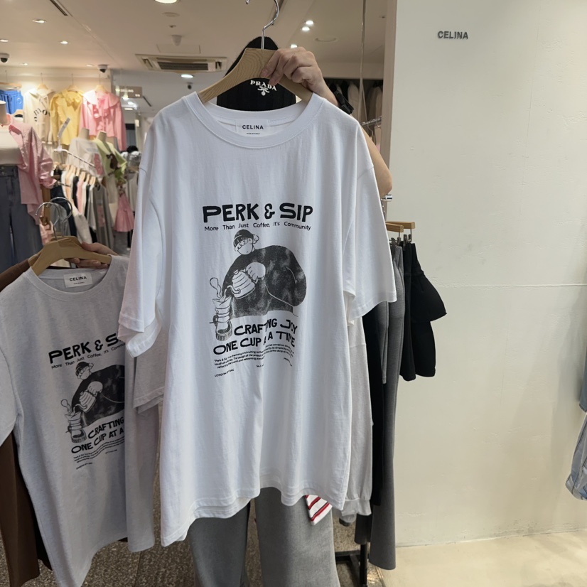CELINA韓國㊣直郵東大門代購女裝新品人氣25春夏熱賣休閑T恤CELI_NAT恤圖色1