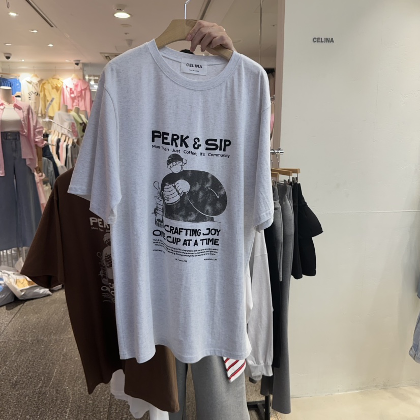 CELINA韓國㊣直郵東大門代購女裝新品人氣25春夏熱賣休閑T恤CELI_NAT恤圖色2