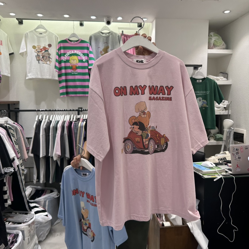 EVE直郵韓國代購㊣女裝新品25春夏職業時尚熱賣人氣推薦T恤EVET恤圖色2