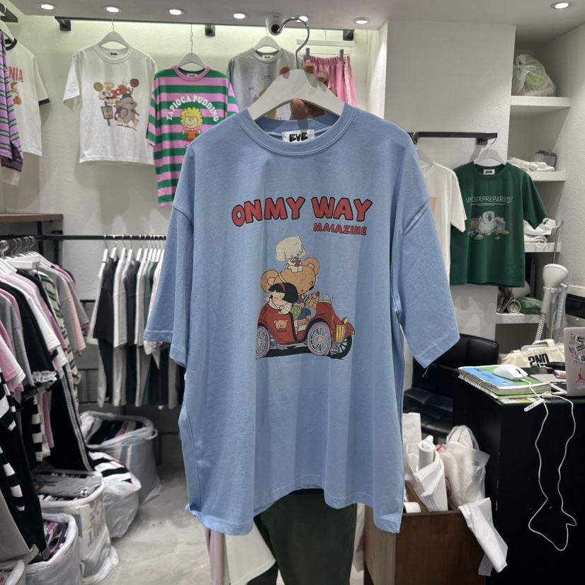 EVE直郵韓國代購㊣女裝新品25春夏職業時尚熱賣人氣推薦T恤EVET恤圖色3