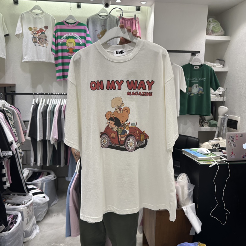 EVE直郵韓國代購㊣女裝新品25春夏職業時尚熱賣人氣推薦T恤EVET恤圖色4
