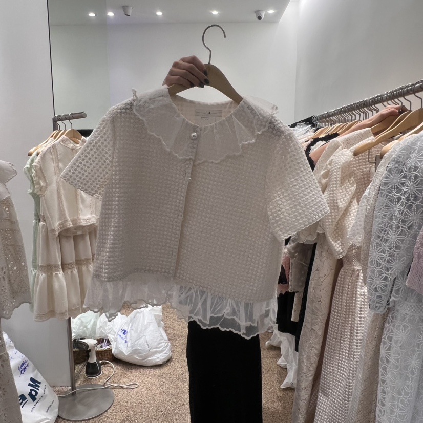 A韓國直郵㊣東大門實拍女裝新品人氣職業休閑熱賣襯衫蕾絲衫A STORE襯衫/蕾絲衫圖色2