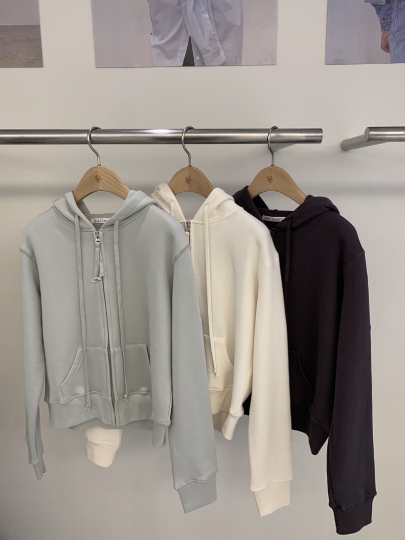 SELECT MARKET韓國㊣直郵東大門代購女裝新品25春夏衛衣拉鏈兜帽SELECT MARKET衛衣
