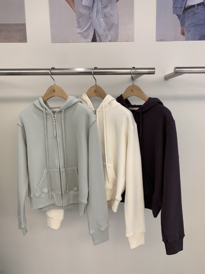 SELECT MARKET韓國㊣直郵東大門代購女裝新品25春夏衛衣拉鏈兜帽SELECT MARKET衛衣