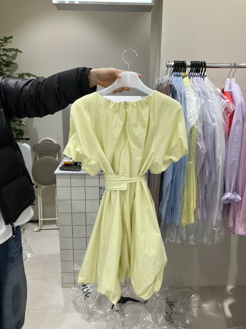 NOFYBE韓國直郵㊣女裝新款休閑職業熱賣推薦人氣連衣裙含腰繩NOFYBE連衣裙