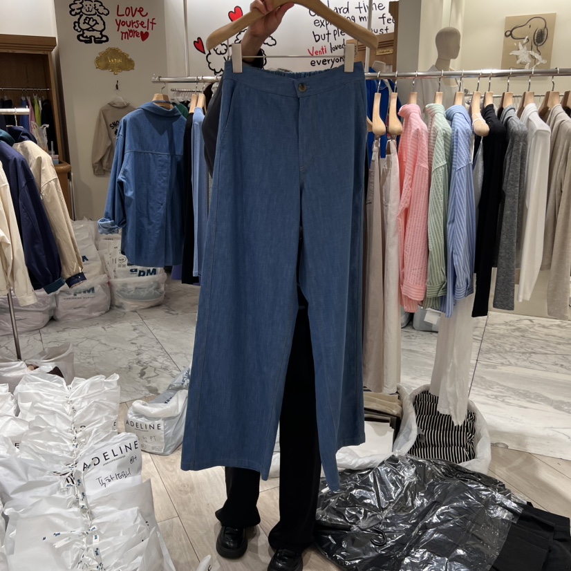 ADELINE韓國直郵㊣東大門實拍女裝新款休閑時尚熱賣職業牛仔褲ADELINE牛仔褲
