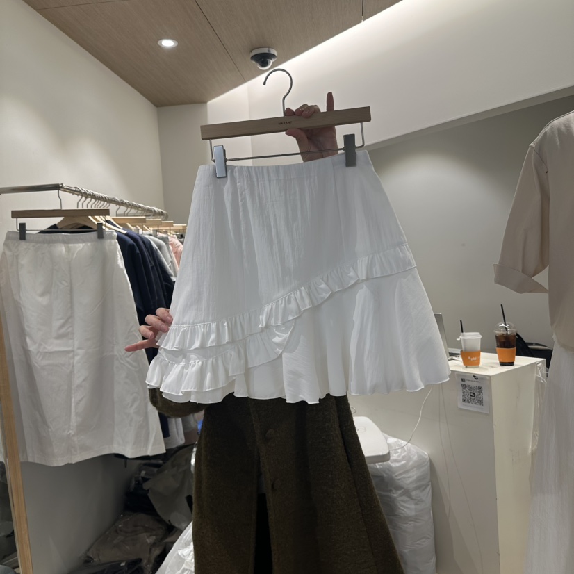 MARANT韓國㊣直郵東大門代購女裝新款熱賣職業推薦短裙荷葉邊MARANT短裙圖色2