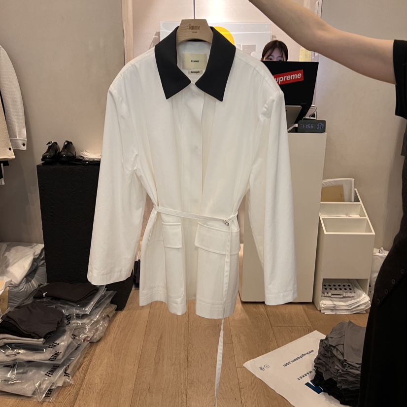 LA MAGIE FEMME韓國㊣直郵東大門代購女裝新品時尚夾克含腰繩Lamagie Femme夾克