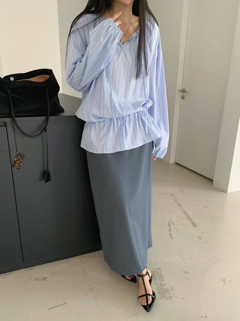 WHERELL韓國㊣直郵東大門代購女裝新款時尚25春夏休閑熱賣長裙GROW-WHERELL長裙