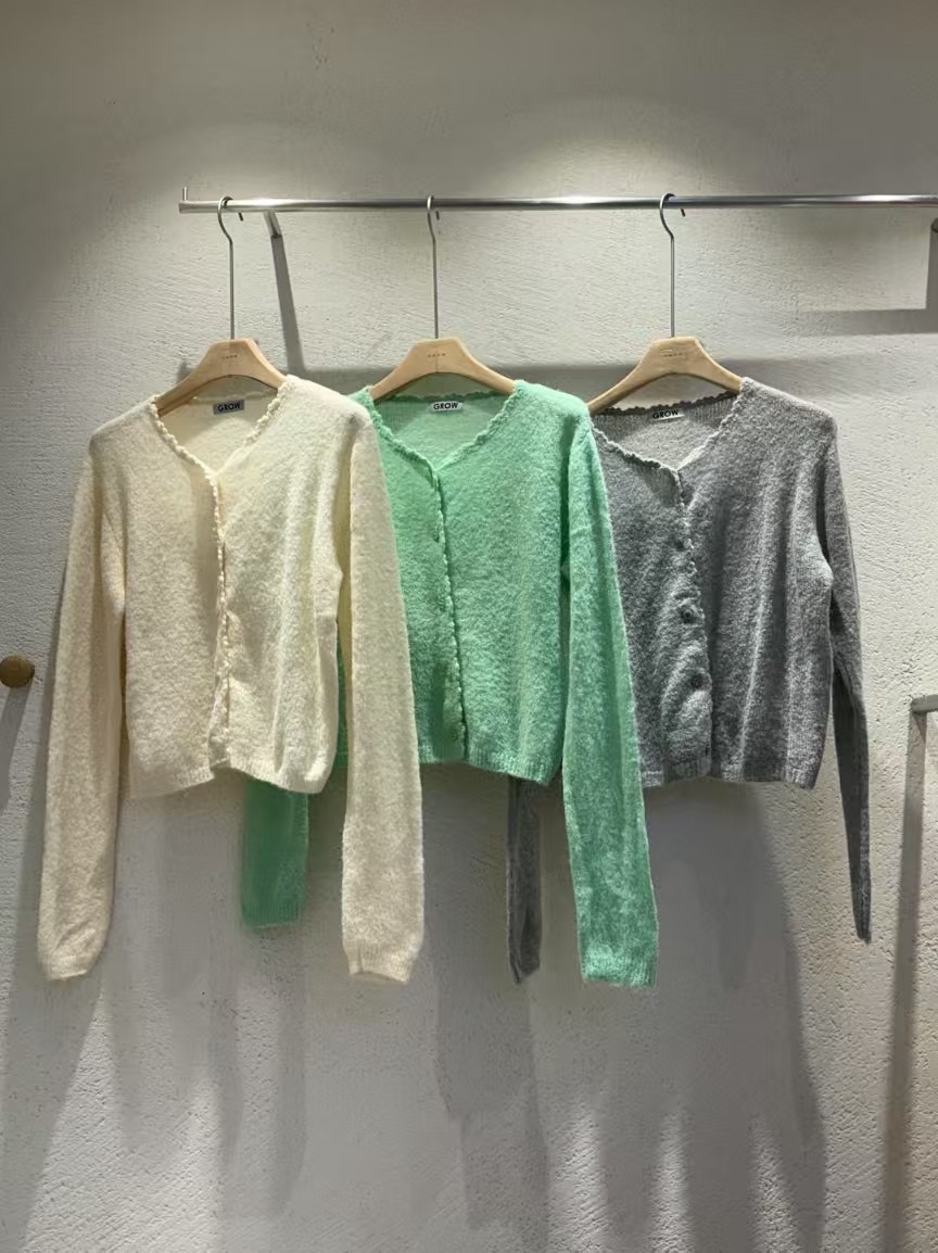 WHERELL韓國㊣直郵東大門代購女裝新品25春夏人氣熱賣針織衫GROW-WHERELL針織衫