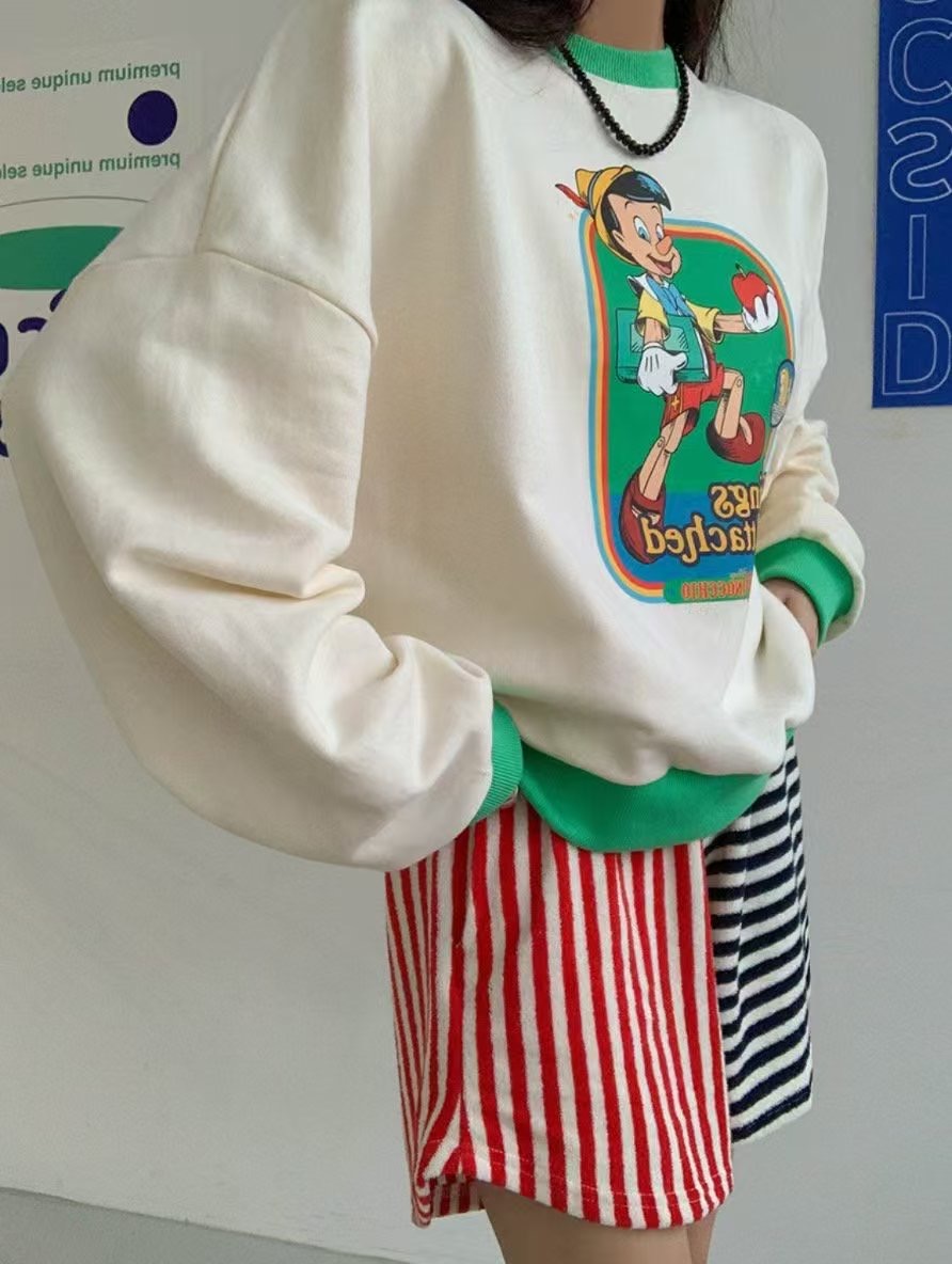L V C韓國直郵㊣東大門實拍女裝新品25春夏時尚休閑人氣衛衣L_V_C衛衣