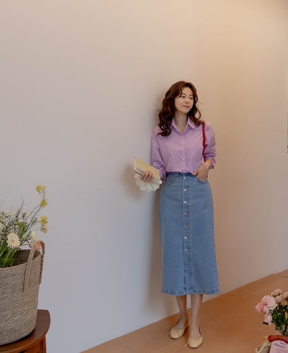 L V C韓國直郵㊣東大門實拍女裝新款25春夏時尚半身裙中短裙L_V_C半身裙/中短裙