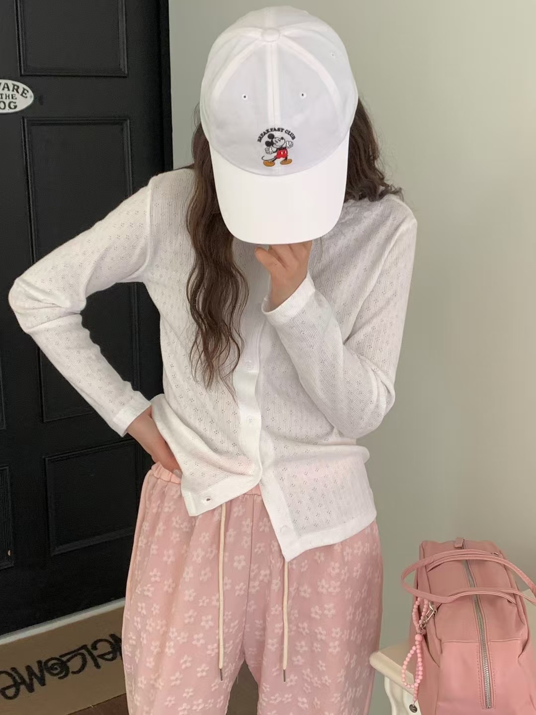 L V C韓國㊣直郵東大門代購女裝新款熱賣長袖T恤羊毛開衫L_V_C長袖T恤