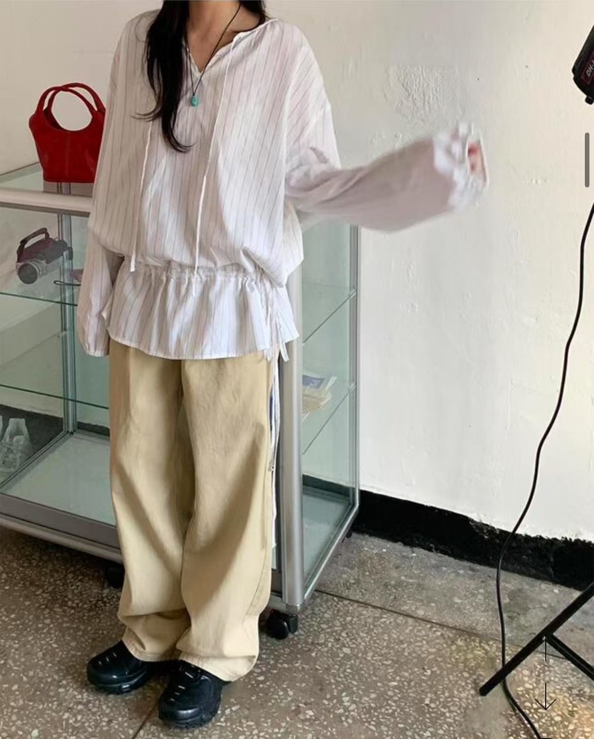 WHERELL韓國㊣直郵東大門代購女裝新品職業休閑時尚襯衫蕾絲衫GROW-WHERELL襯衫/蕾絲衫