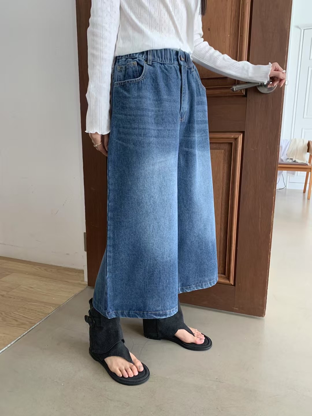WHERELL直郵韓國代購㊣女裝新款推薦25春夏時尚休閑人氣牛仔褲GROW-WHERELL牛仔褲