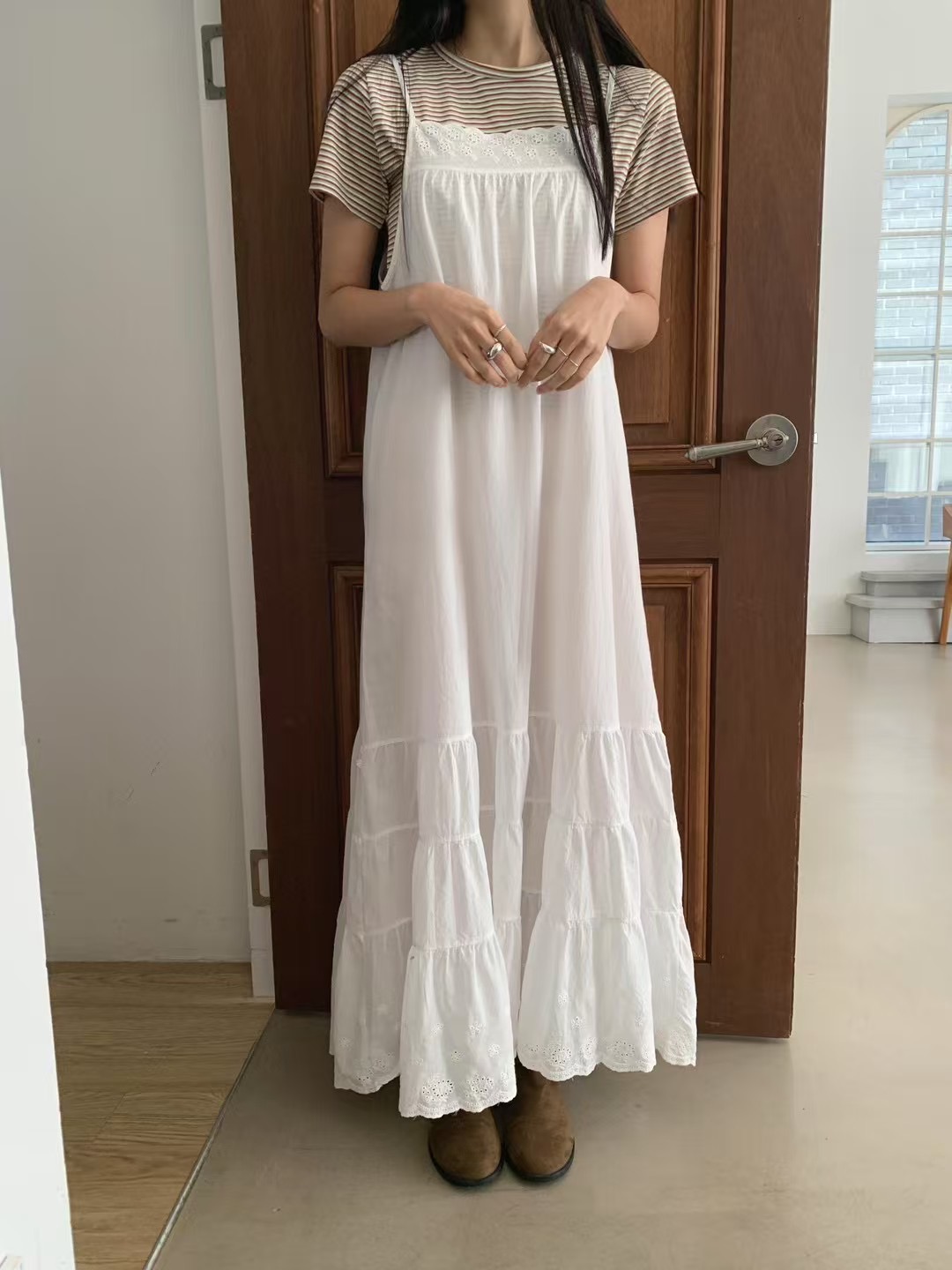 WHERELL韓國直郵㊣東大門實拍女裝新品時尚熱賣連衣裙不含內搭GROW-WHERELL連衣裙