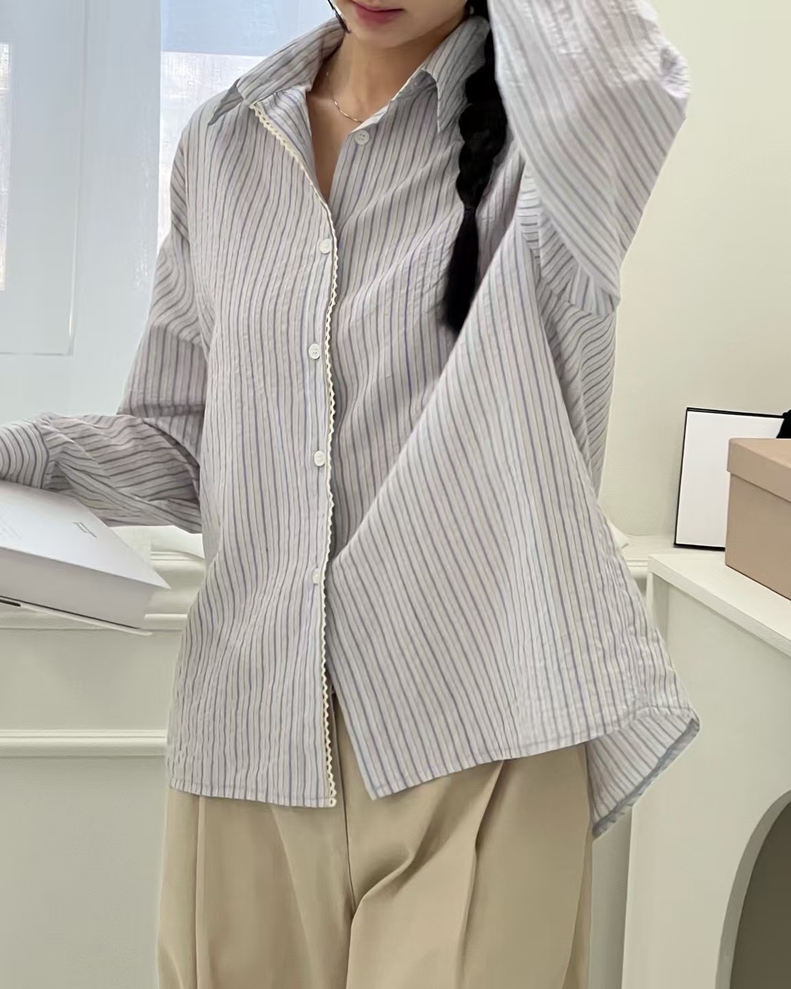 TERROIR韓國直郵㊣女裝新款休閑職業推薦熱賣人氣襯衫蕾絲衫TERROIR襯衫/蕾絲衫
