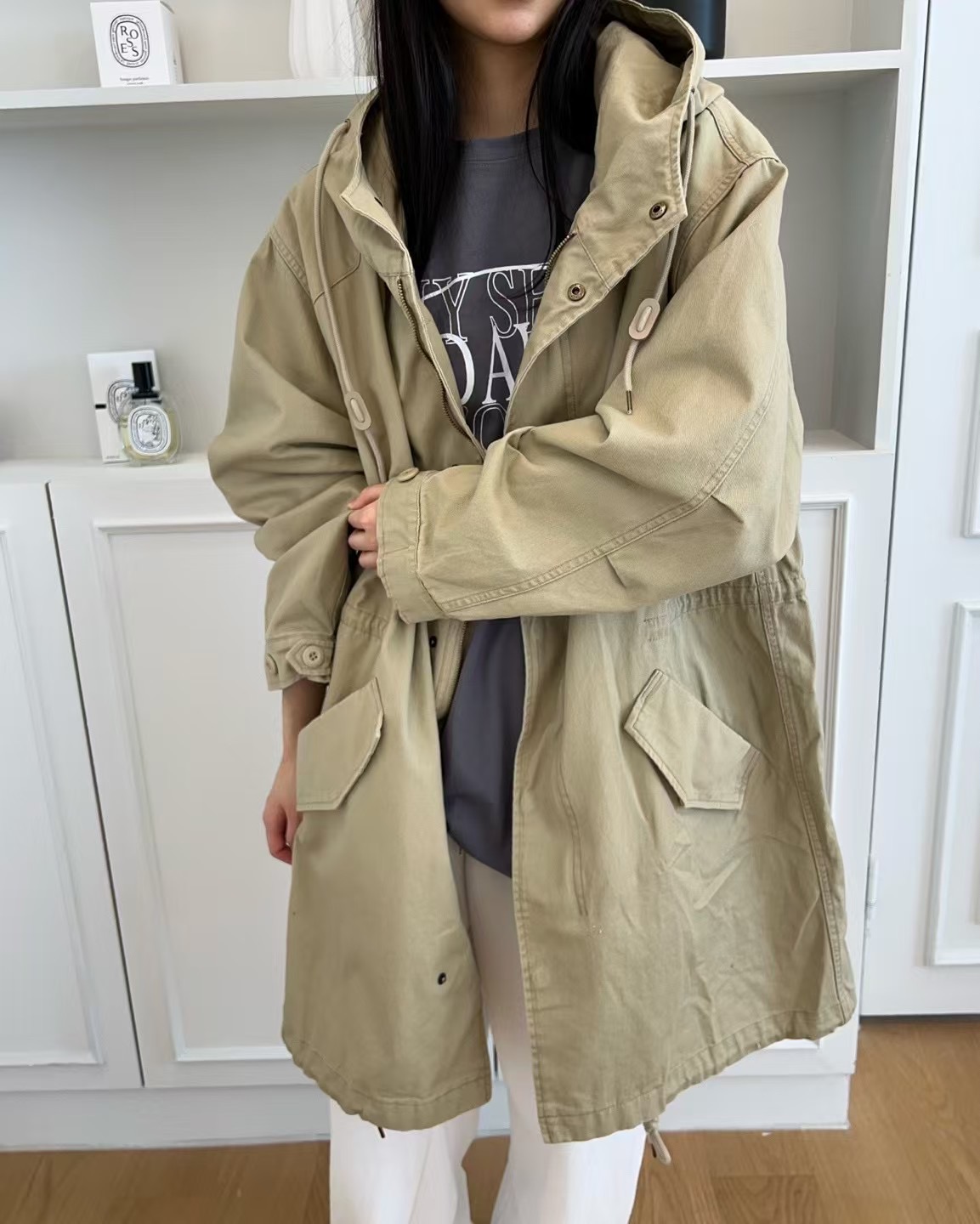 TERROIR韓國直郵㊣女裝新款時尚推薦職業熱賣休閑人氣長款風衣TERROIR長款風衣