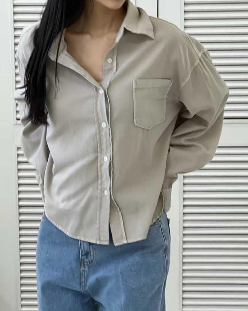TERROIR直郵韓國代購㊣女裝新款職業熱賣休閑推薦襯衫蕾絲衫TERROIR襯衫/蕾絲衫