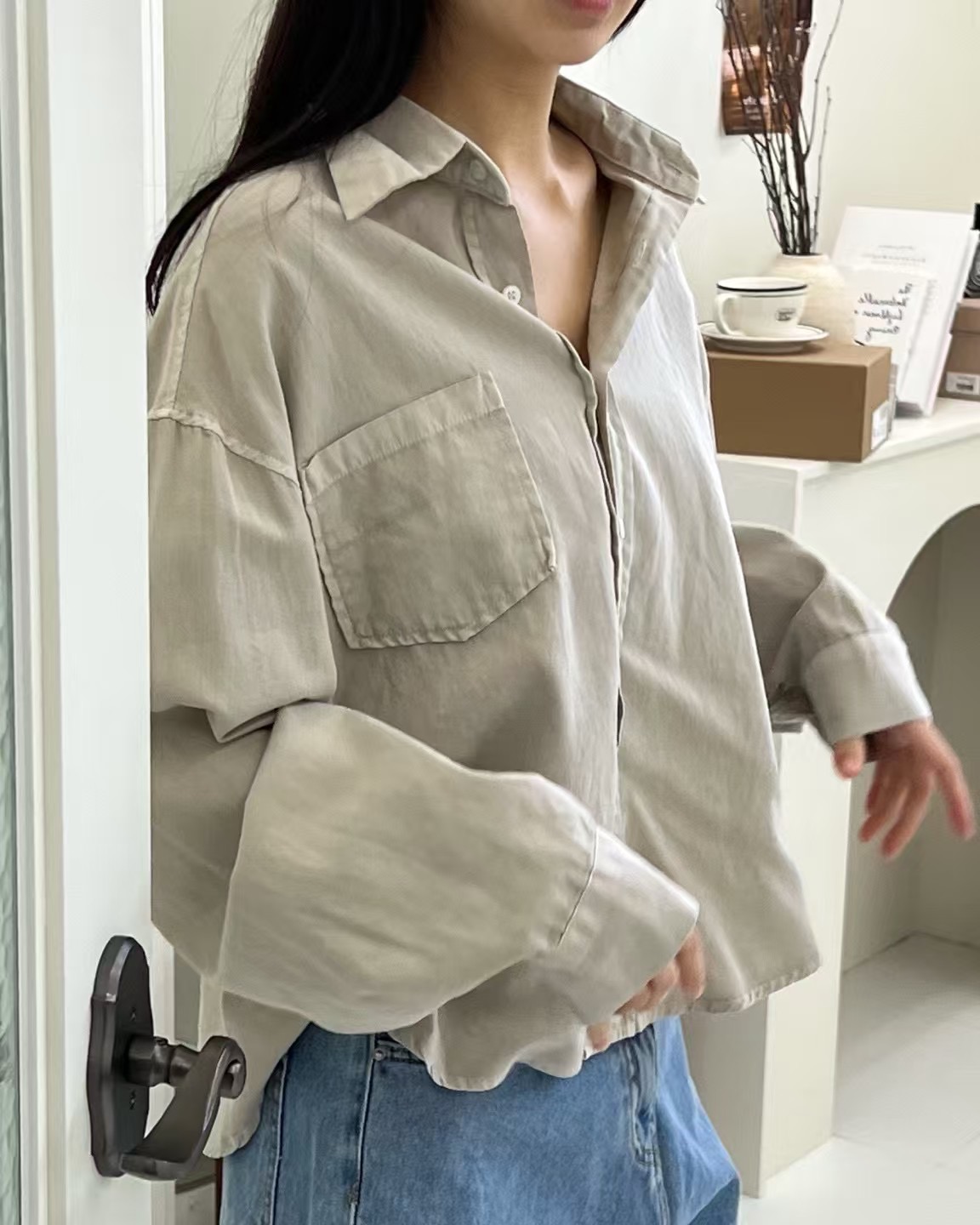 TERROIR直郵韓國代購㊣女裝新款職業熱賣休閑推薦襯衫蕾絲衫TERROIR襯衫/蕾絲衫