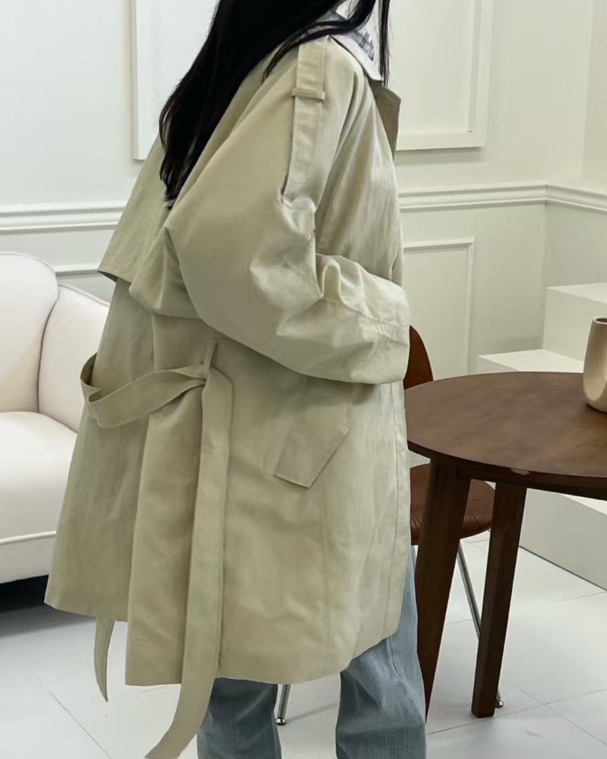 TERROIR直郵韓國代購㊣女裝新款推薦25春夏職業長款風衣含腰帶TERROIR長款風衣