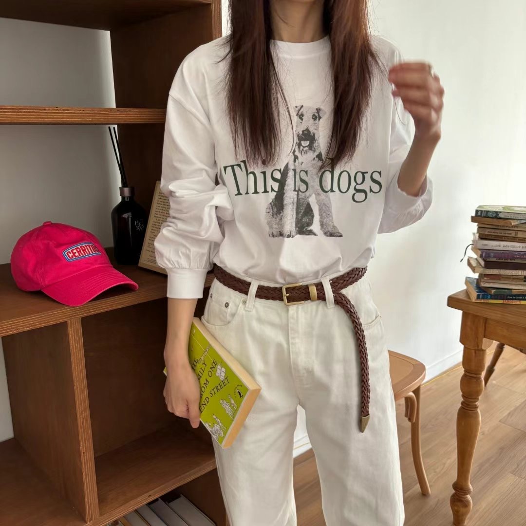 MAENEW韓國直郵㊣女裝新款熱賣休閑職業時尚人氣25春夏長袖T恤MAENEW長袖T恤